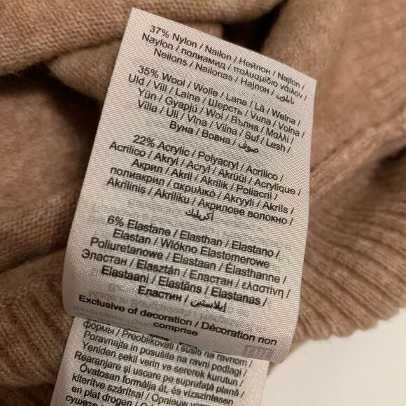 Selected Femme hooded lightweight wool blend soft sweater light brown Sz S - Picture 9 of 9